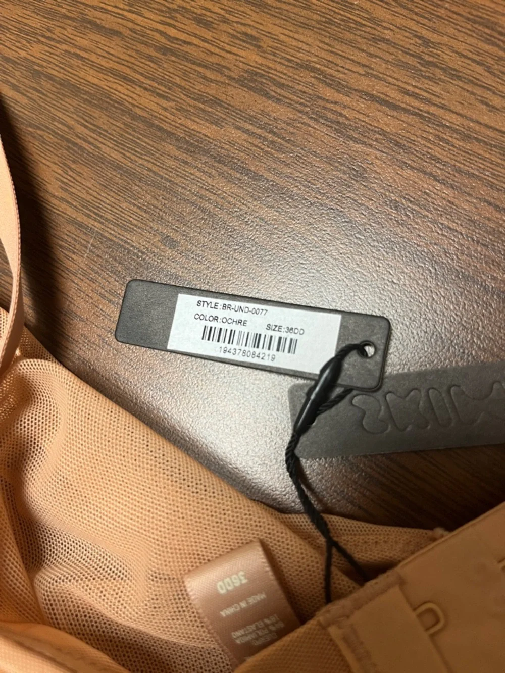 Skims Mesh One Wire Bra in Ochre, size 36 DD, new with tags - Picture 9 of 12